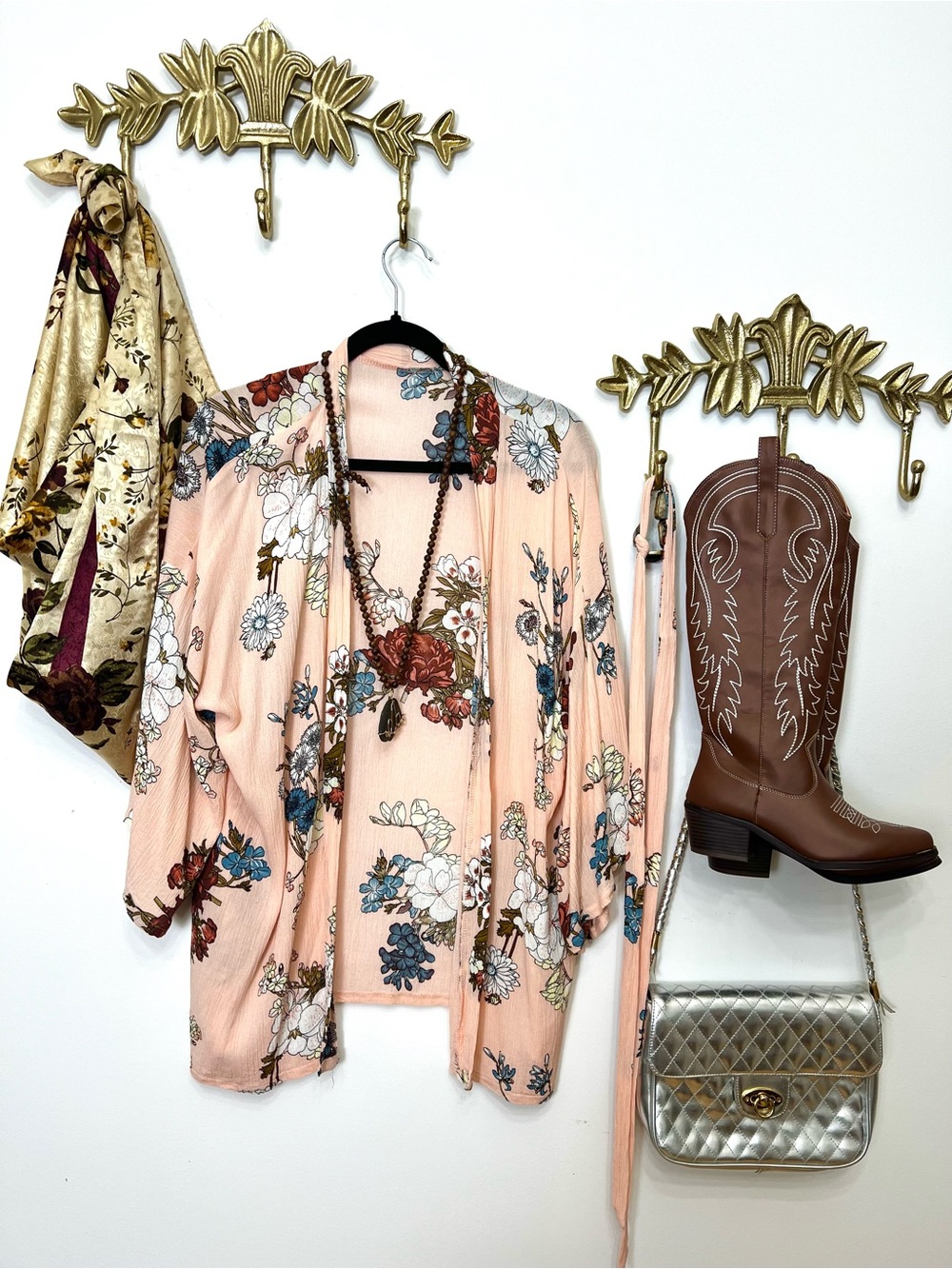 Bohemian flowy duster xl/1X ptp 28” l 30”